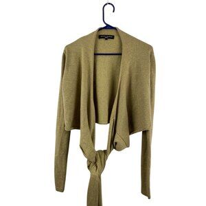 Alvin Valley Women's Small 100% Cashmere Gold Metallic Wrap Sweater